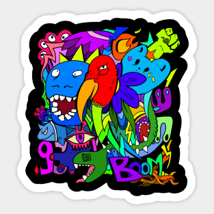 funny mix graffiti color Sticker